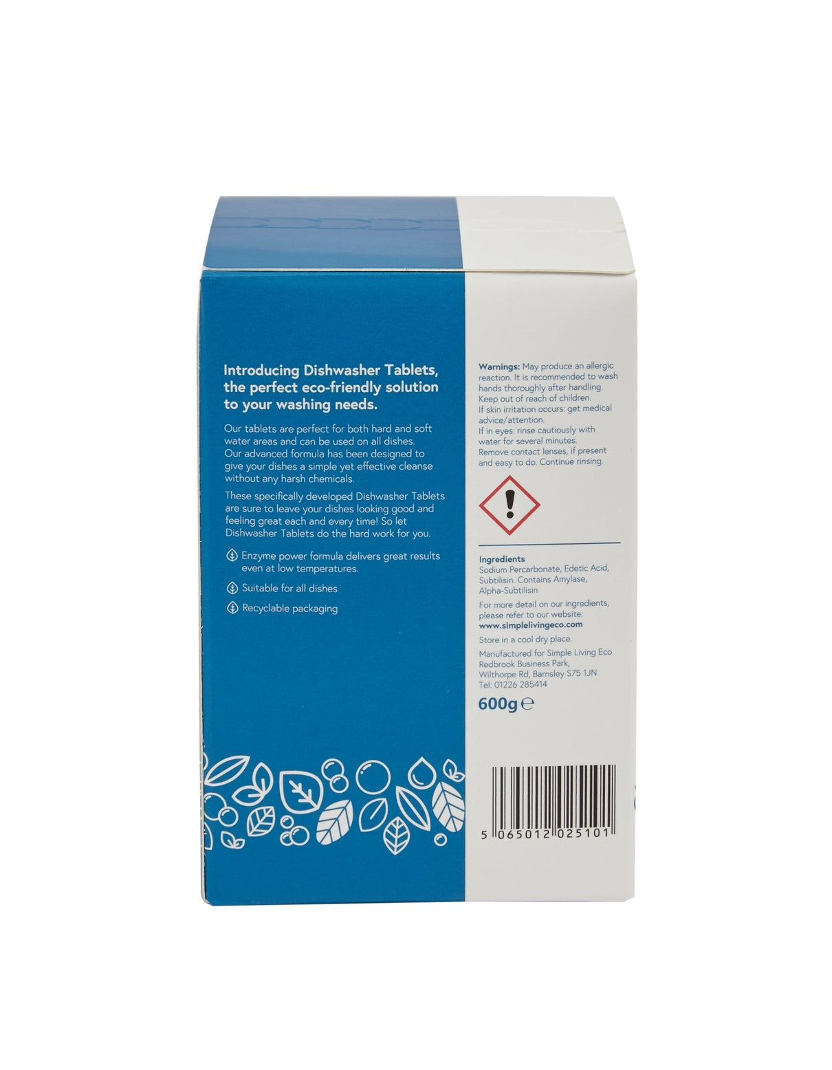 Simple Living Eco All-in-One Dishwasher Tablets | Plant-Based & Plastic-Free | 30 Pack