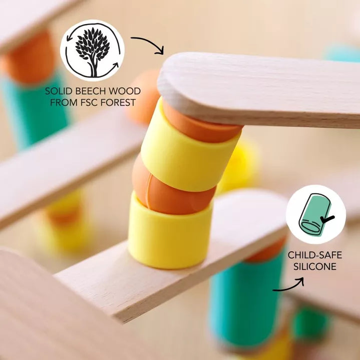 Wooden educational construction toy - Stix (60 pcs)