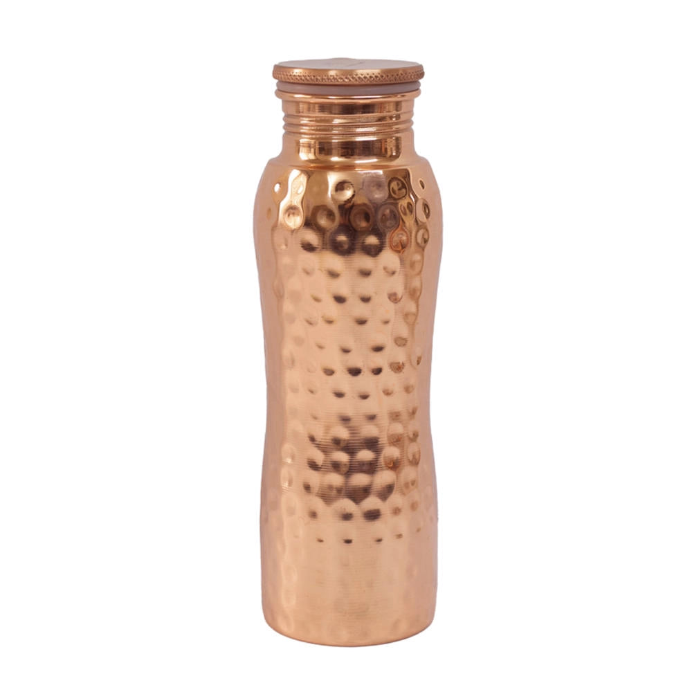 Pure copper bottle close up metallic finish reusable drink bottle