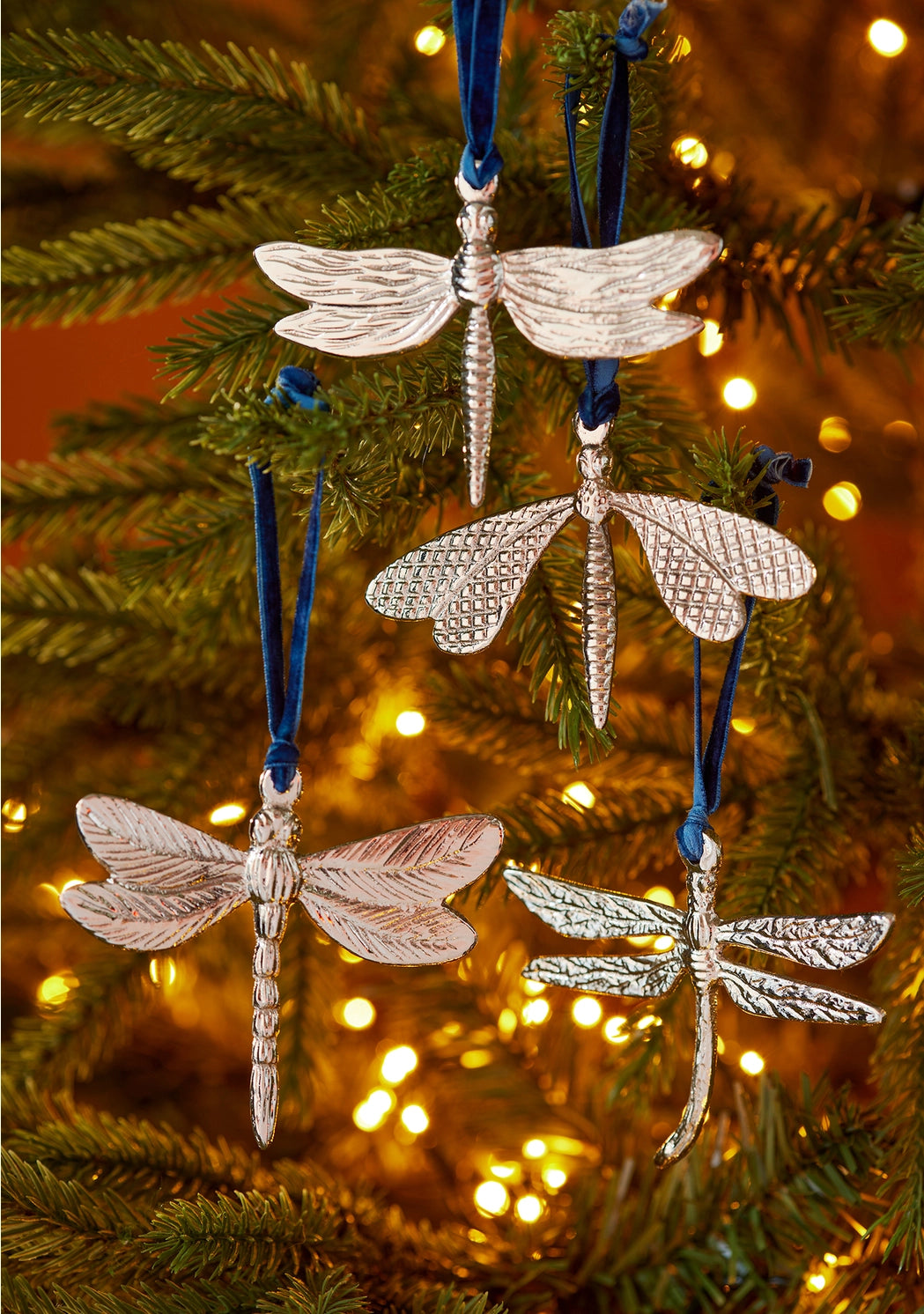Recycled Aluminium Dragonfly Decoration | Silver Hanging Ornament