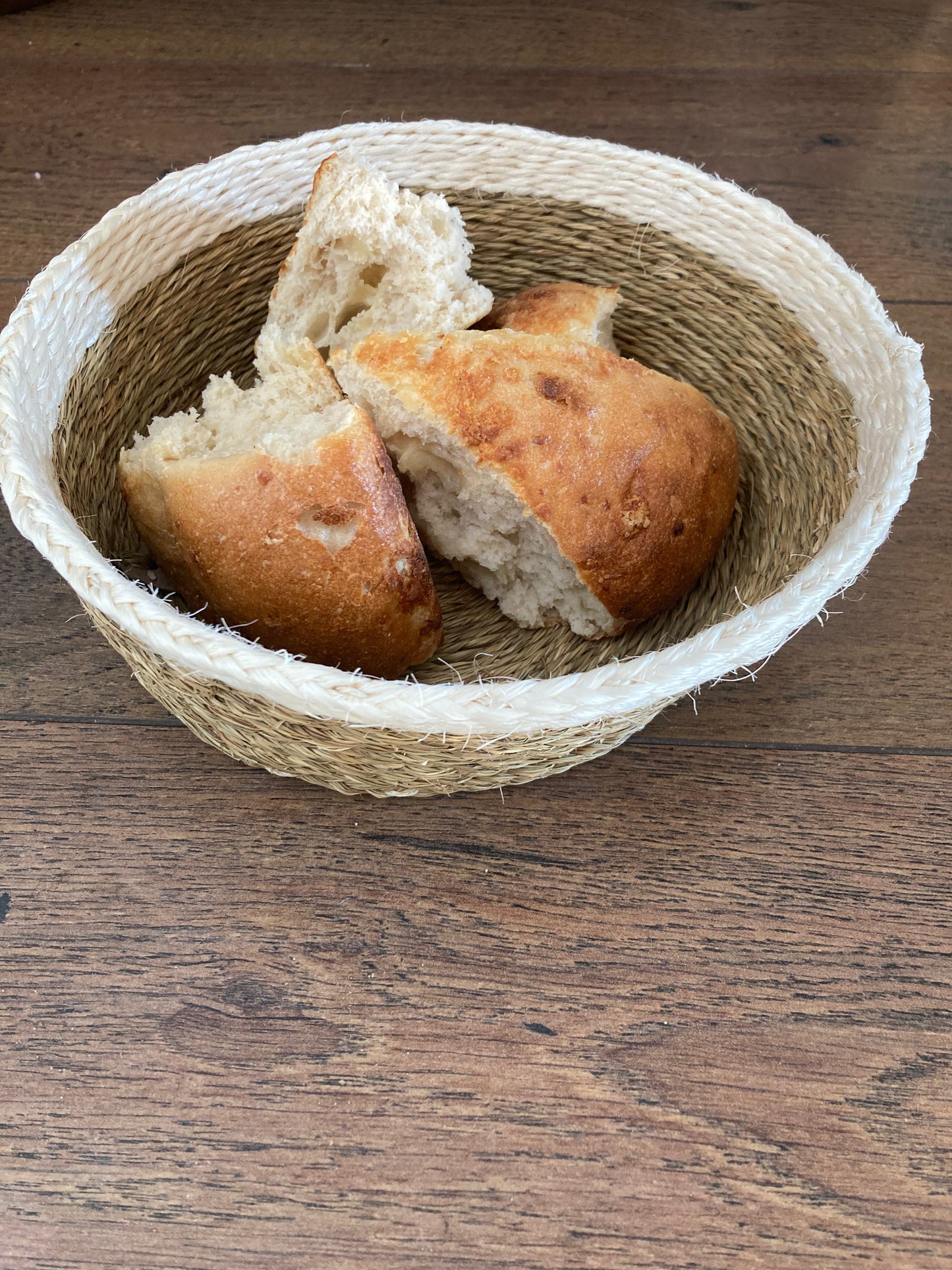 White Trim Lutindzi Grass Basket
