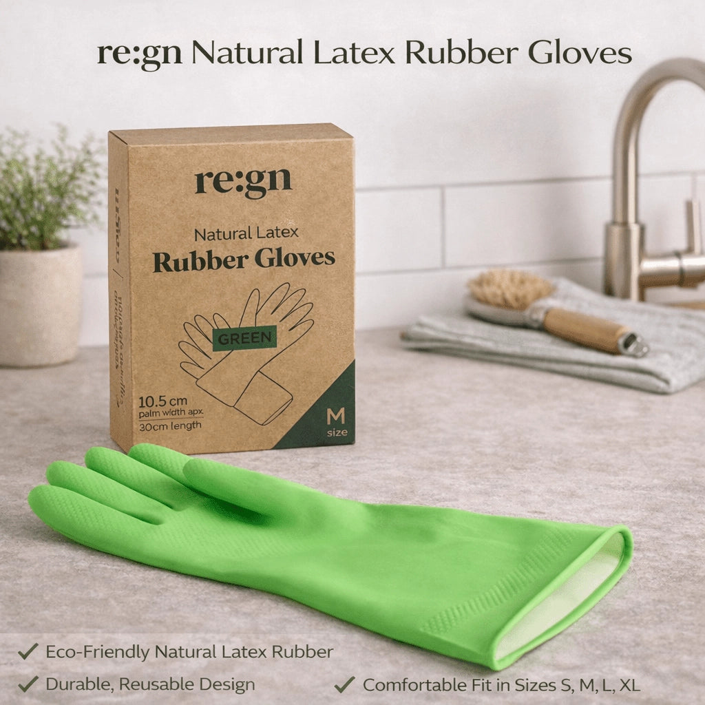 Eco-Friendly Natural Latex Rubber Gloves | Reusable Cleaning Gloves
