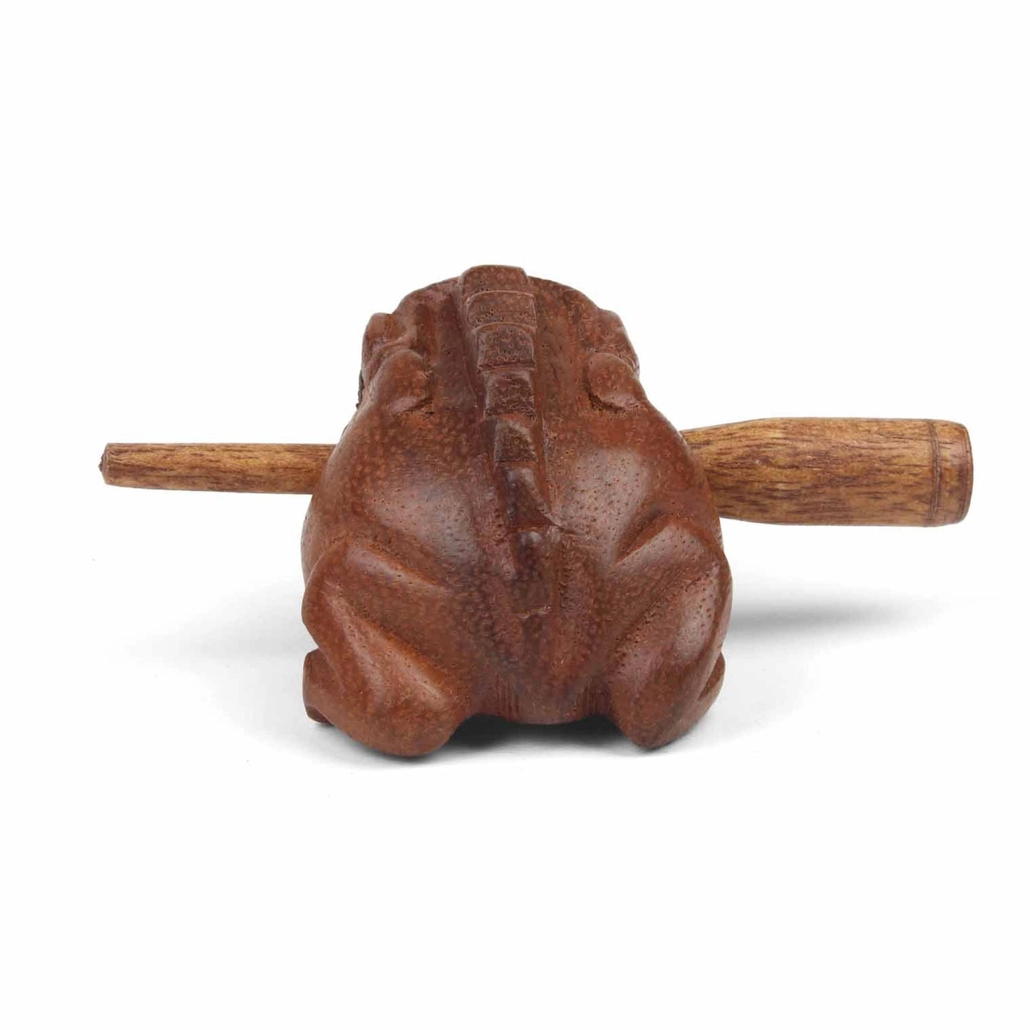 Mini frog percussion instrument showing ridged back