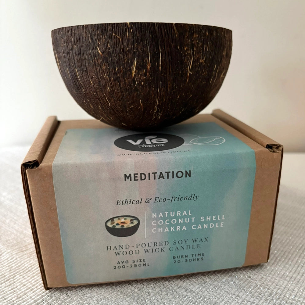 Natural coconut shell candle