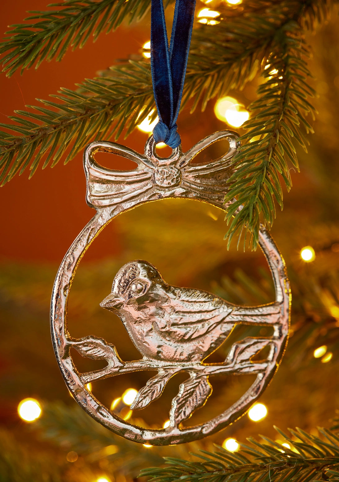 Silver Robin Christmas Bauble | Recycled Aluminium