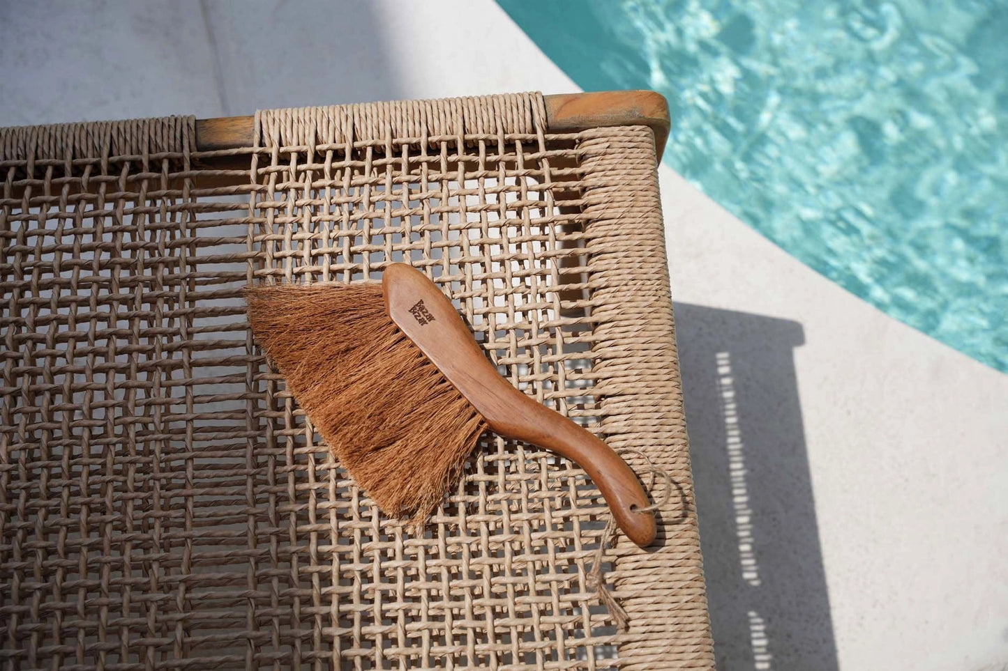 Natural teak table brush