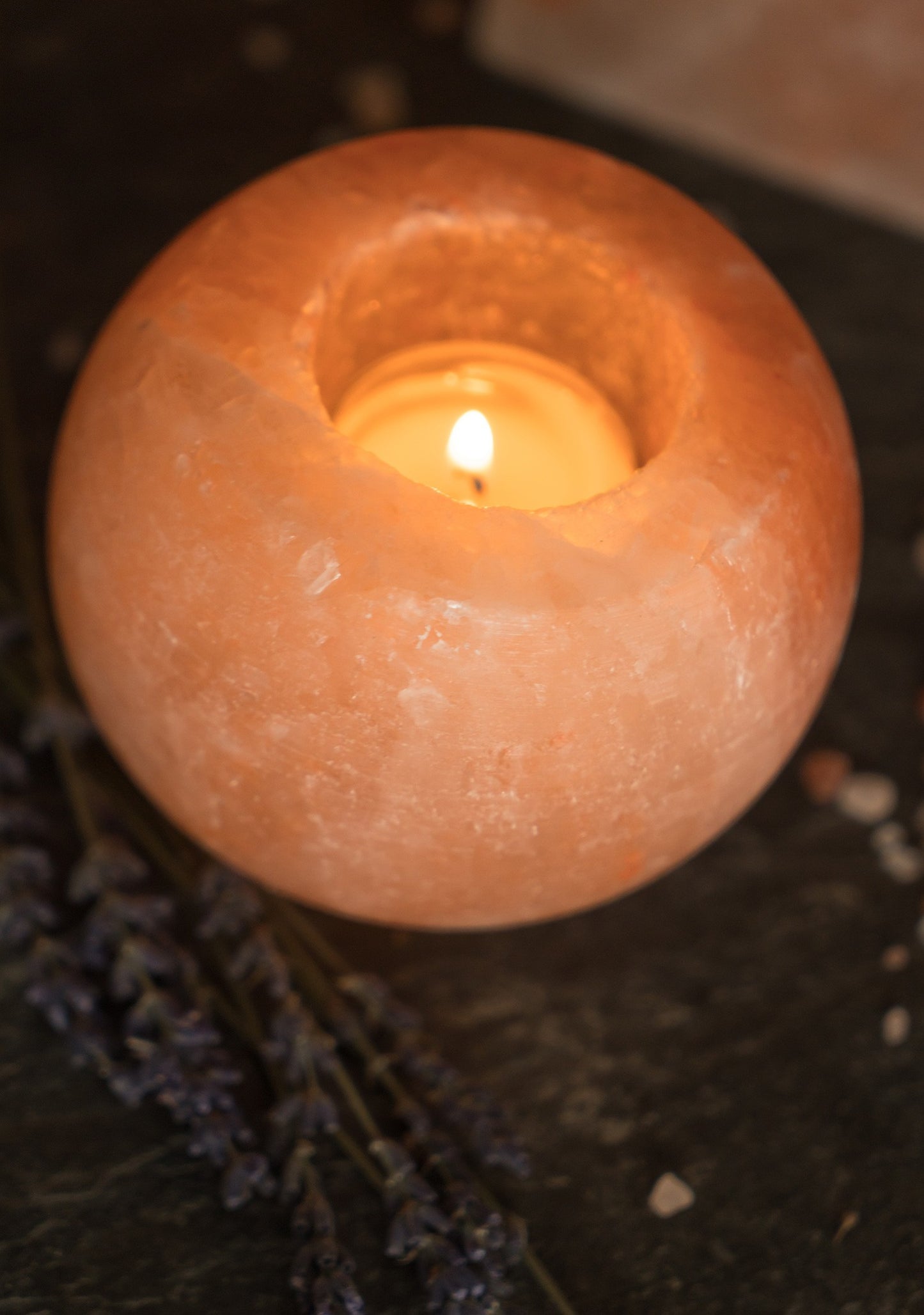 himalayan salt tealight holder - pink salt candle holder