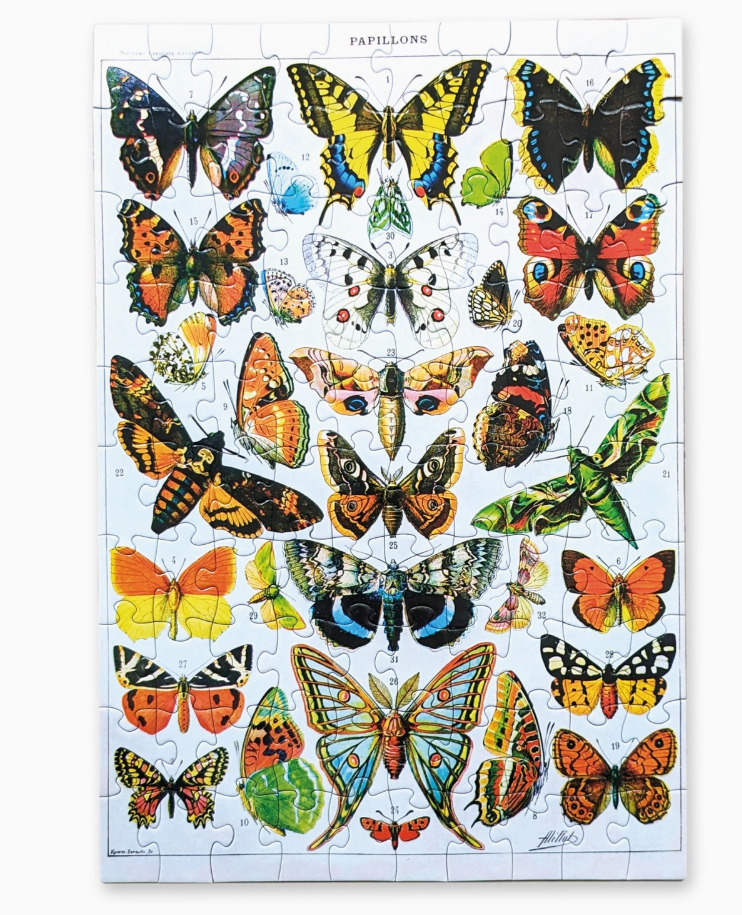 100-piece vintage butterflies jigsaw puzzle