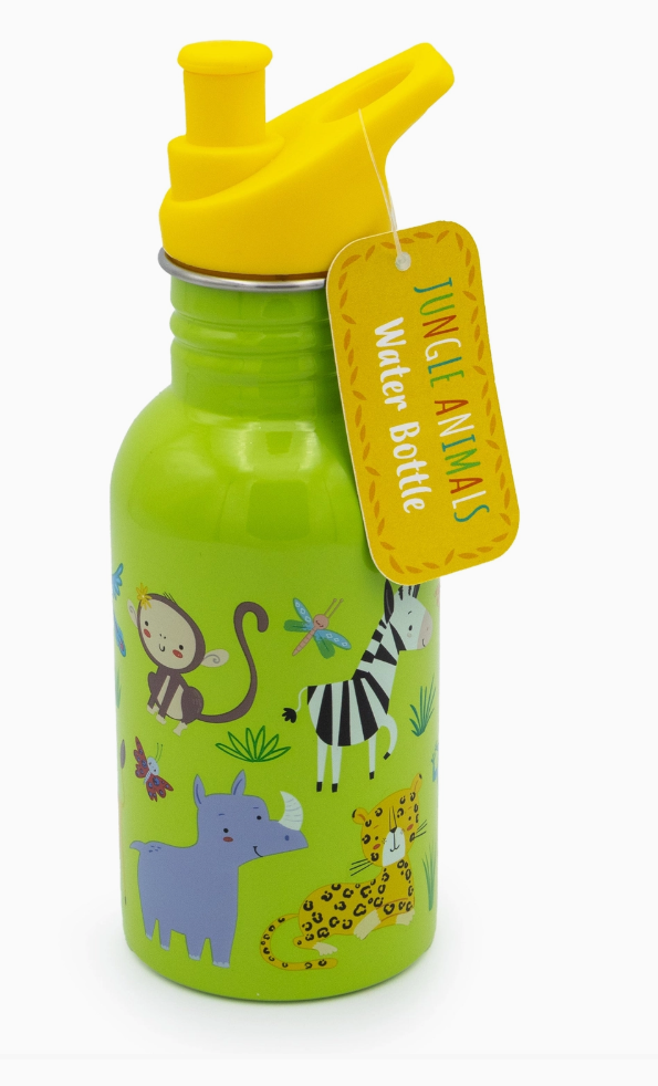 500ml stainless steel children's water bottle with jungle animals design