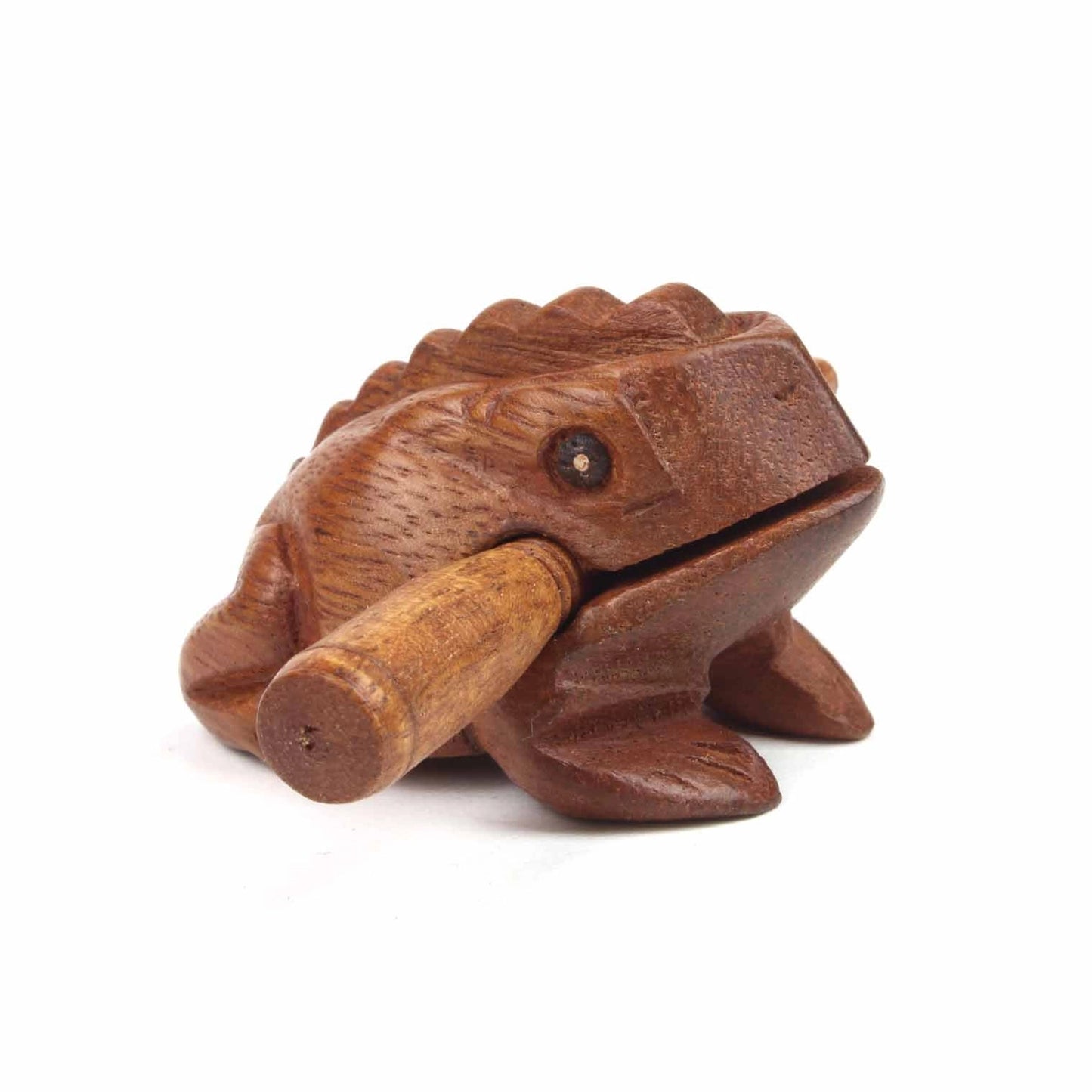 Acacia wood frog guiro with playing stick