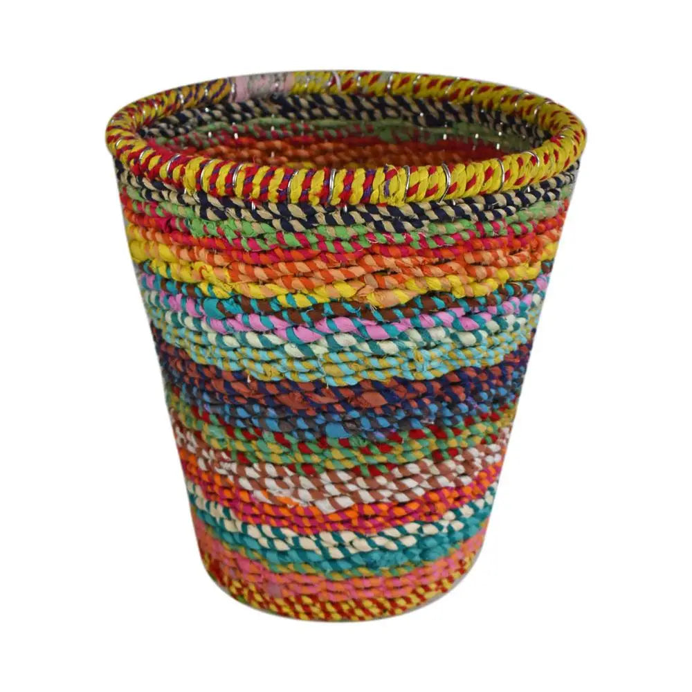 Basket / Waste Paper Bin - Recycled Material - Multicoloured