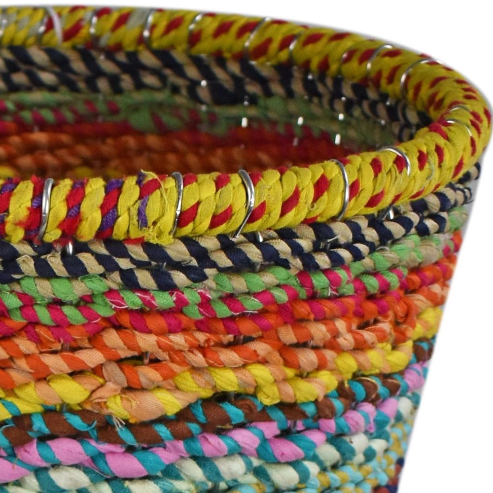 Basket / Waste Paper Bin - Recycled Material - Multicoloured