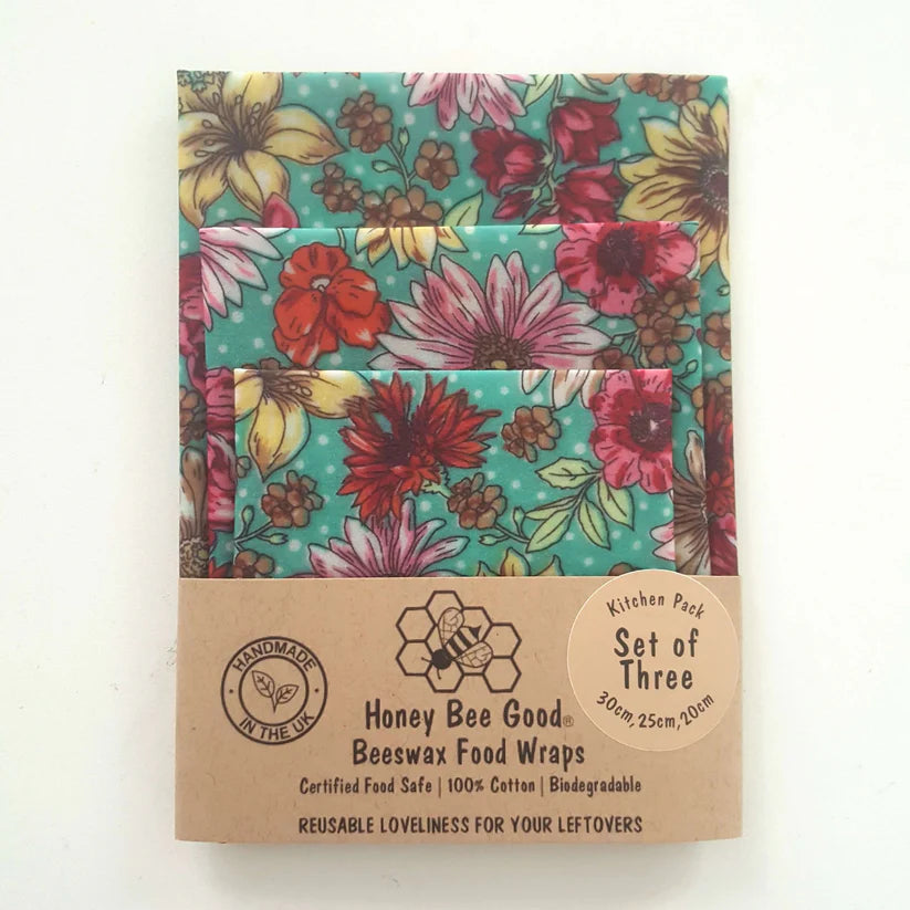 Beeswax food wrap - Green Daisies
