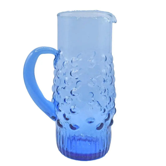 Recycled Glass  Jug Blue Tinted - 23cm Height