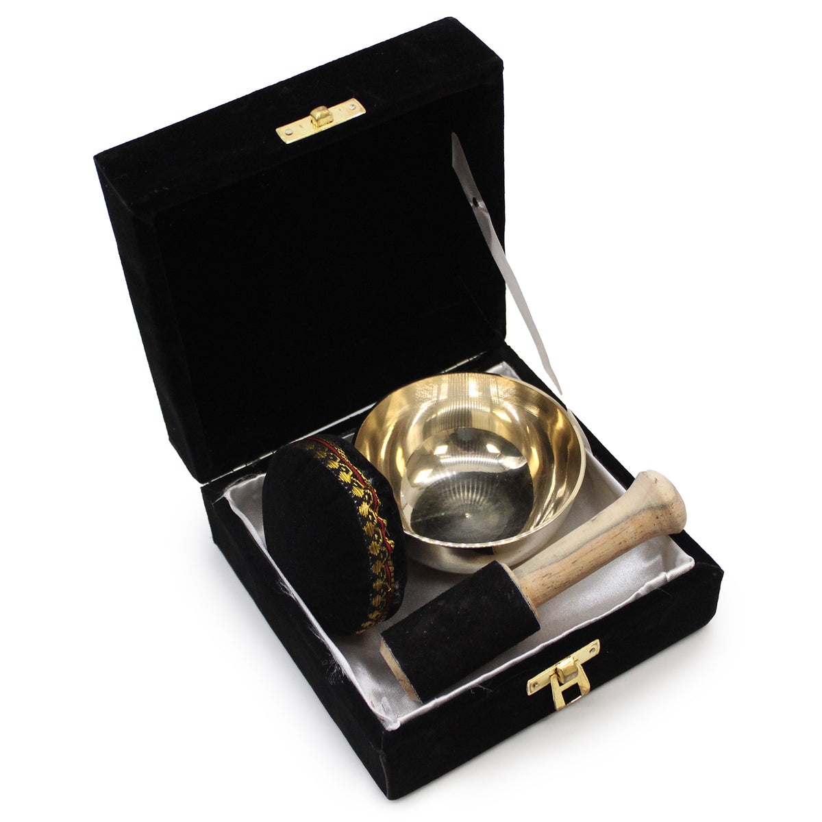 Brass Singing Bowl with Cushion and Striker