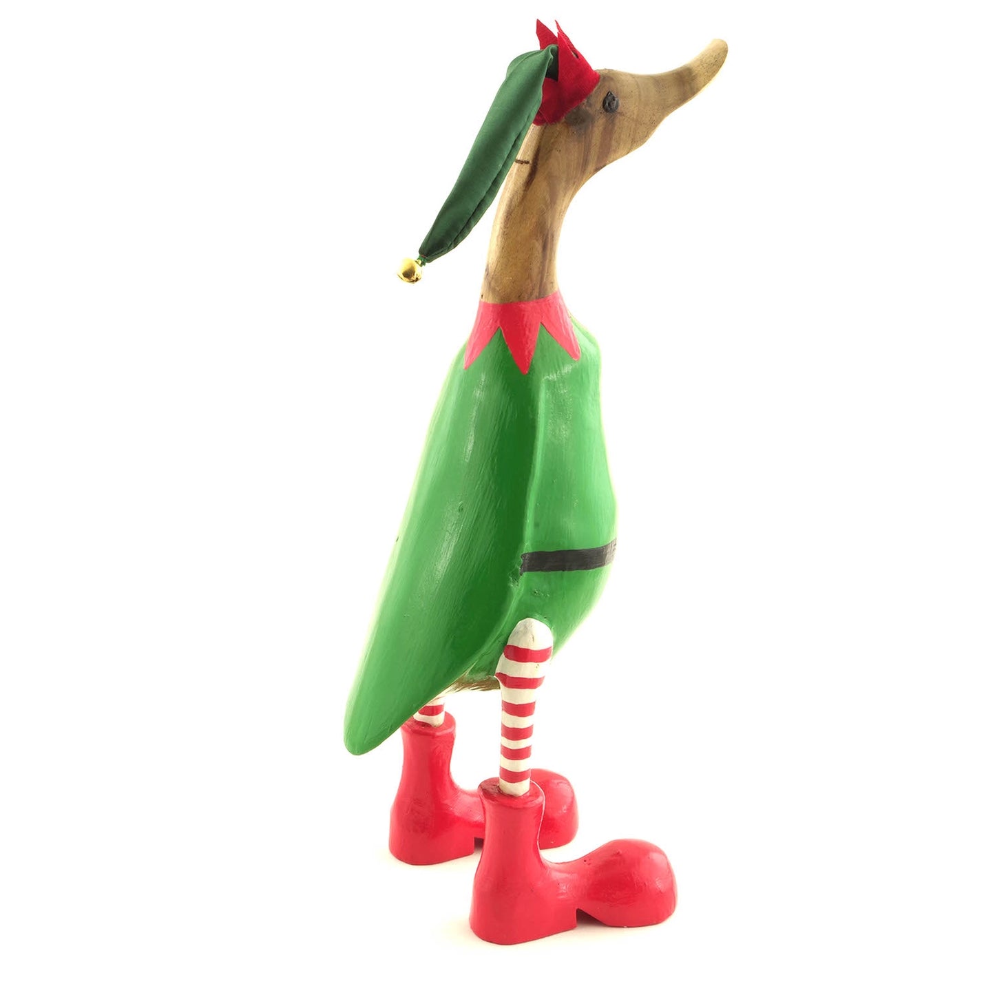 Christmas Elf Duck wearing green festive hat