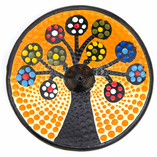 Dot Painted Tree of Life Incense Holder
