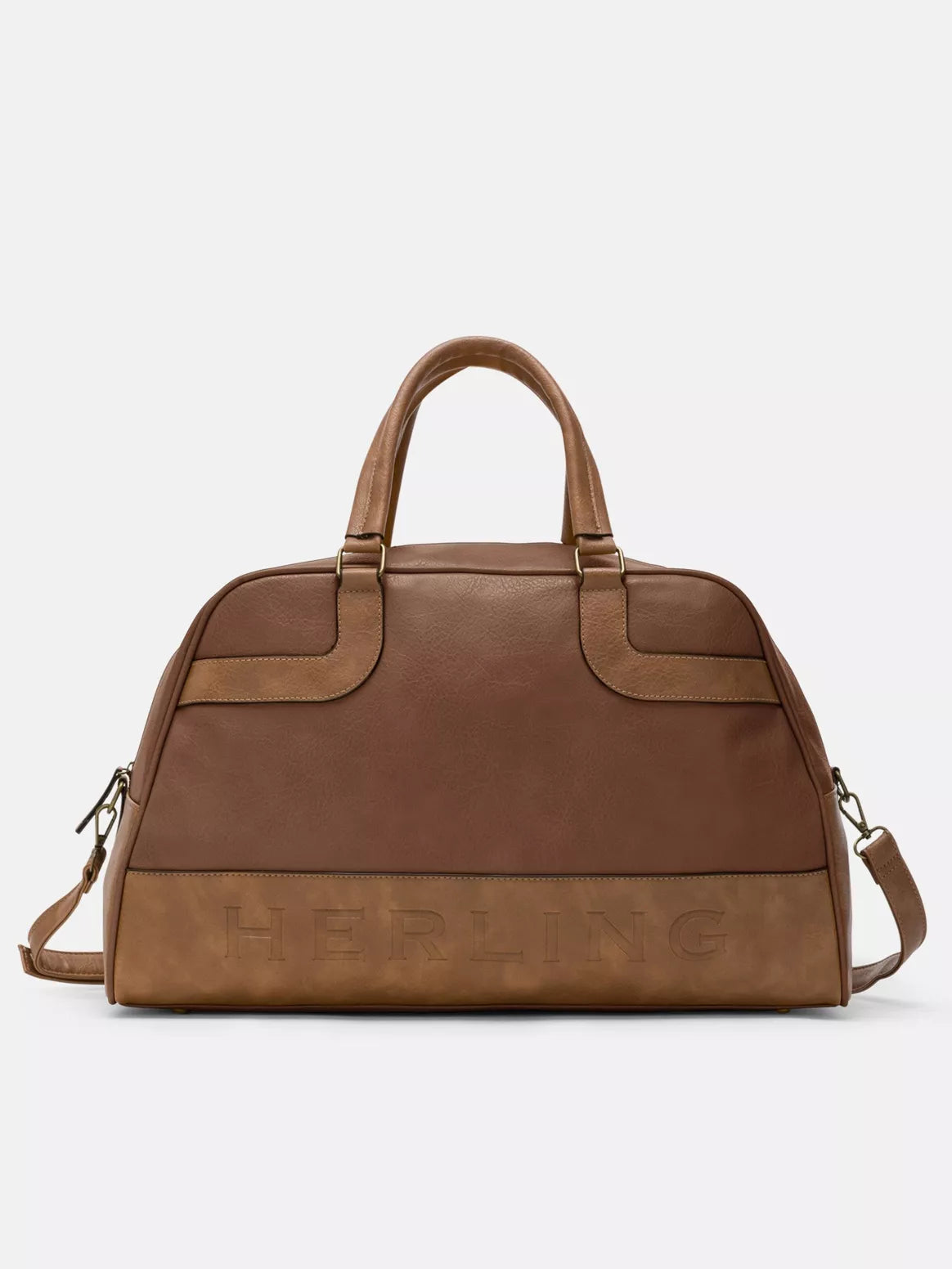 Brown PU Leather Weekend Holdall