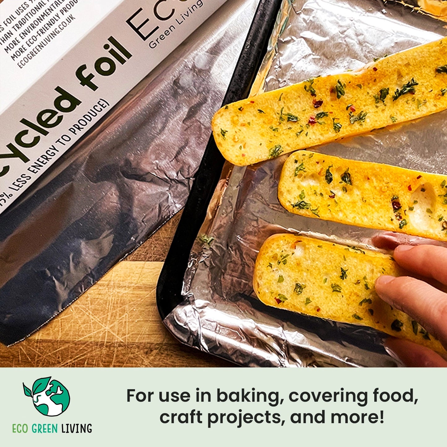 100% Recycled Aluminium Foil – 30cm × 10m | Strong, Eco‑Friendly & Plastic‑Free Kitchen Foil