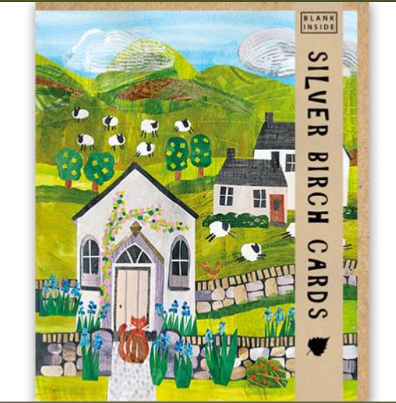 Chapel illustration greetings card with envelope