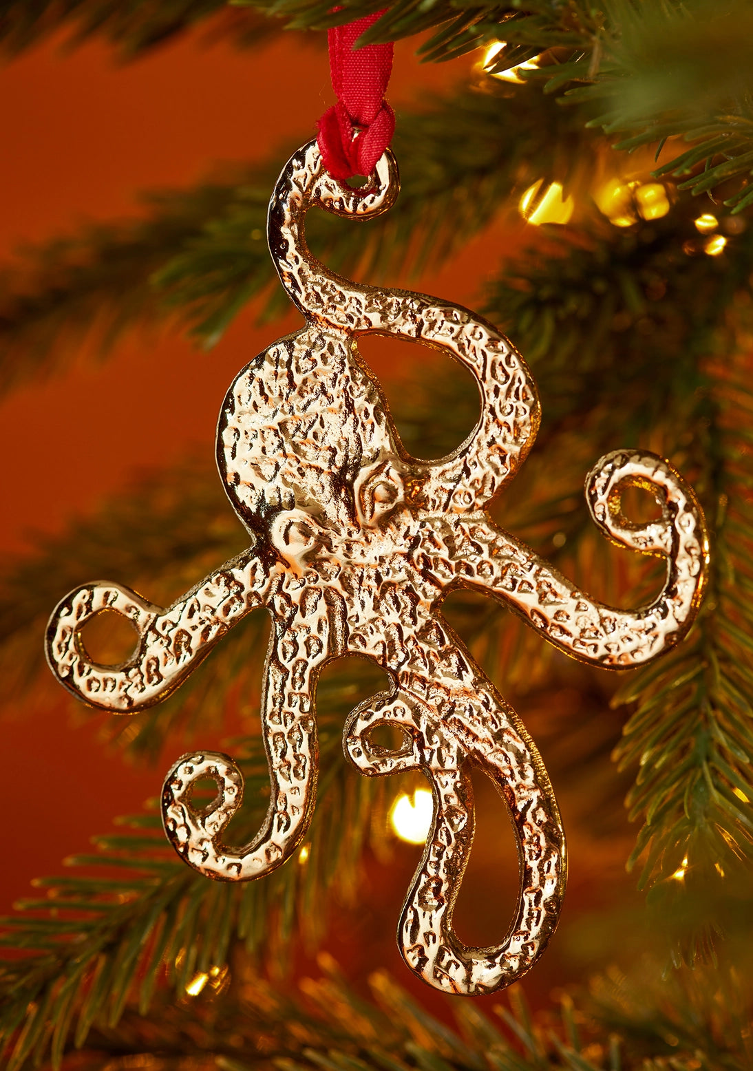 Gold Metal Octopus Decoration