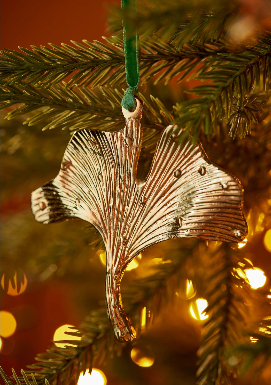 Gold leaf Christmas tree decoration