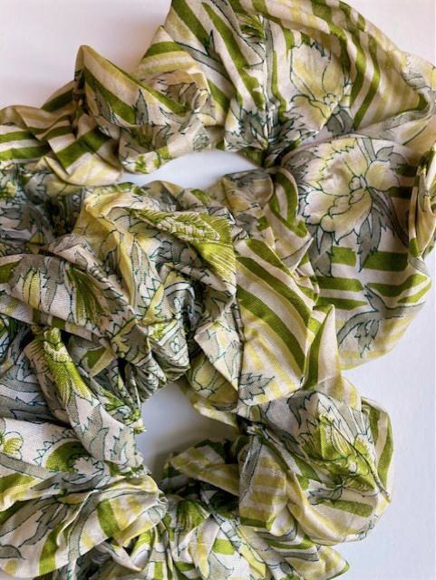 Recycled Sari Silk Hair Scrunchie – Handmade, Assorted Colours
