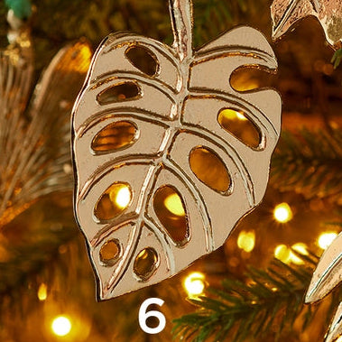 Hand-crafted recycled aluminium leaf ornament