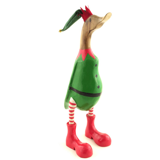 Handmade bamboo Christmas Elf Duck decoration