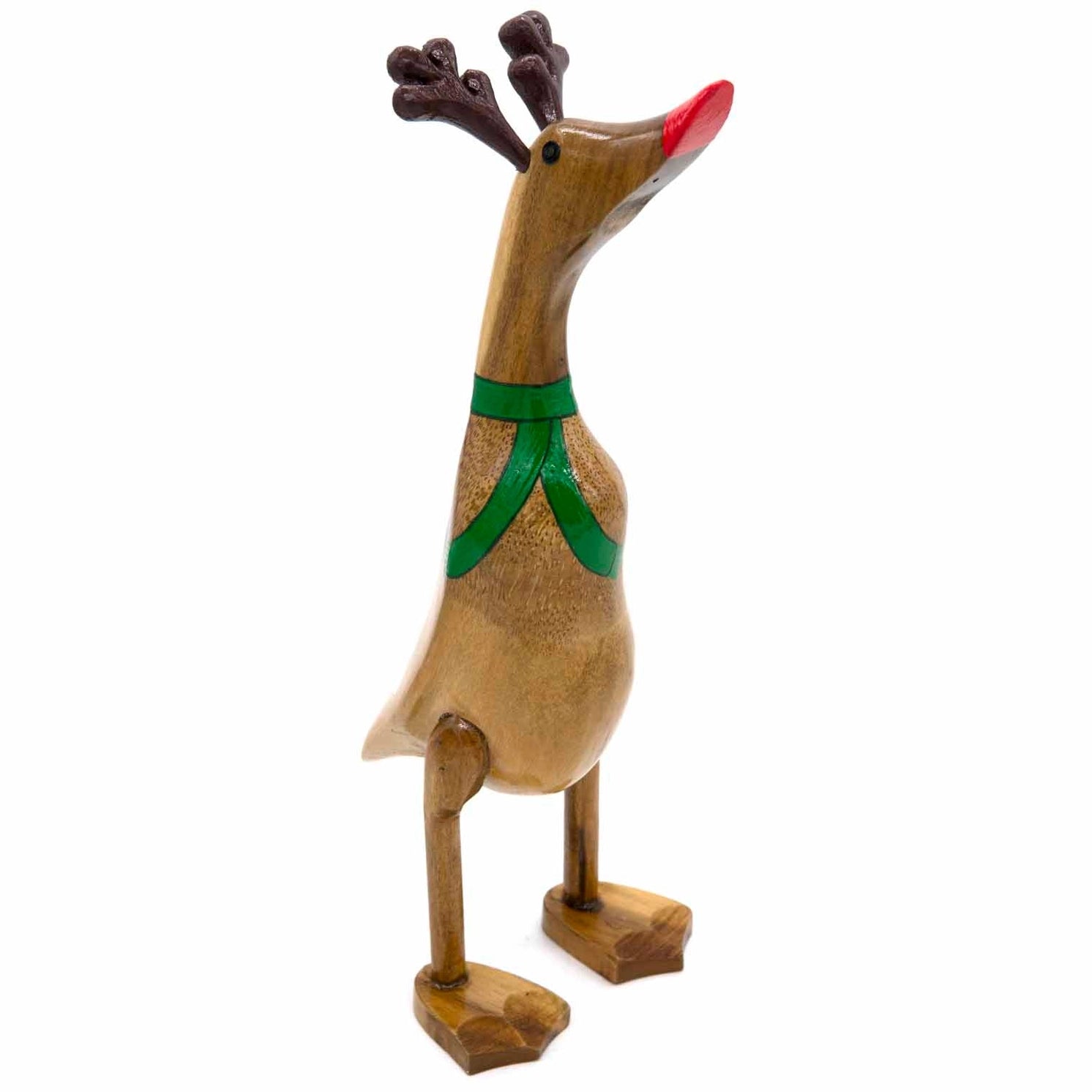Handmade bamboo Christmas Reindeer Duck with antlers