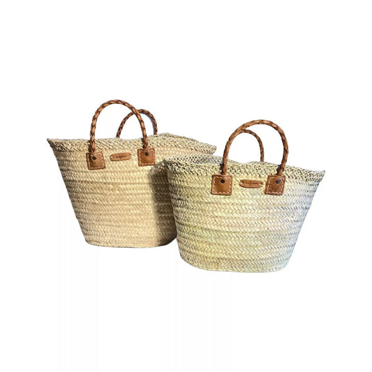 Handwoven natural straw tote bag