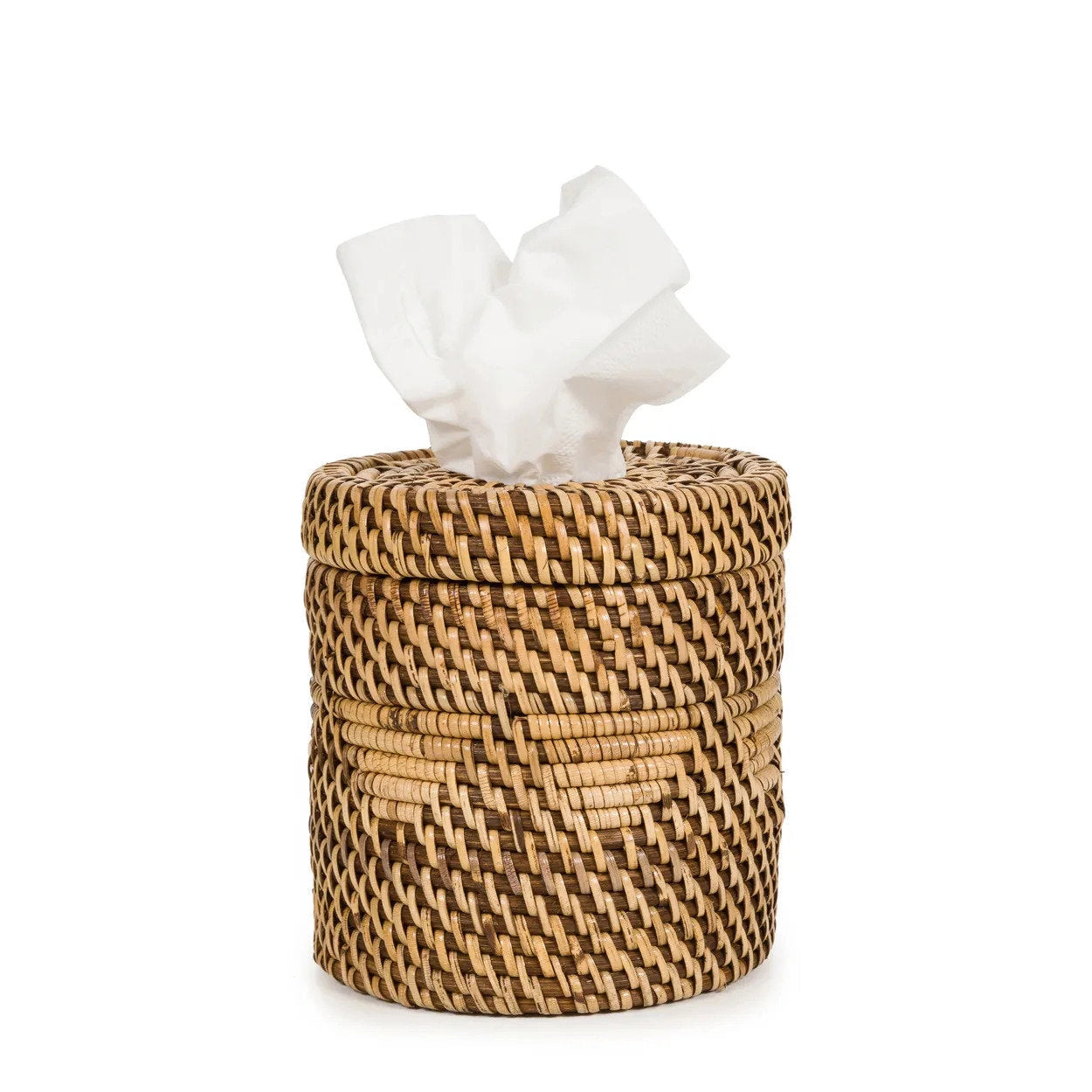 Handwoven natural rattan tissue box