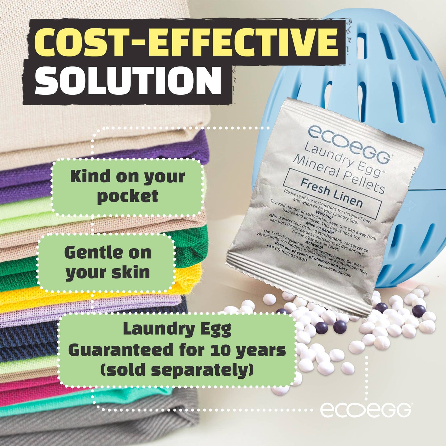 Ecoegg Laundry Egg Refill Pellets | 50‑Wash Refill for Reusable Laundry Egg