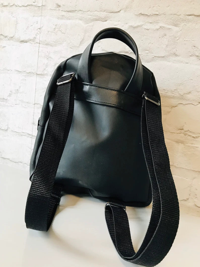Upcycled Inner Tube Mini Backpack | Vegan Waterproof Handmade Bag