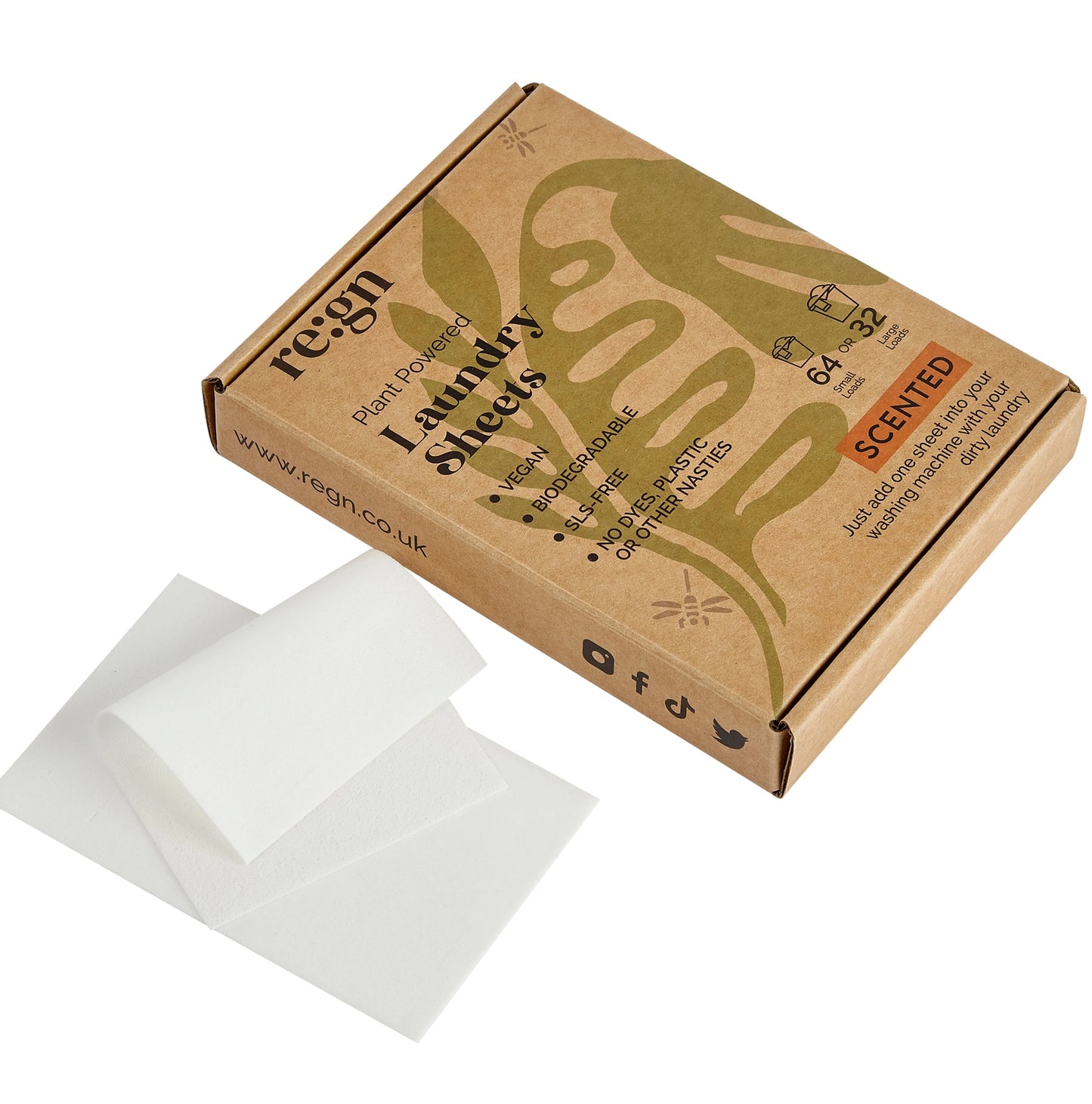Laundry Detergent Sheets - Pack of 64 (Plastic-Free)