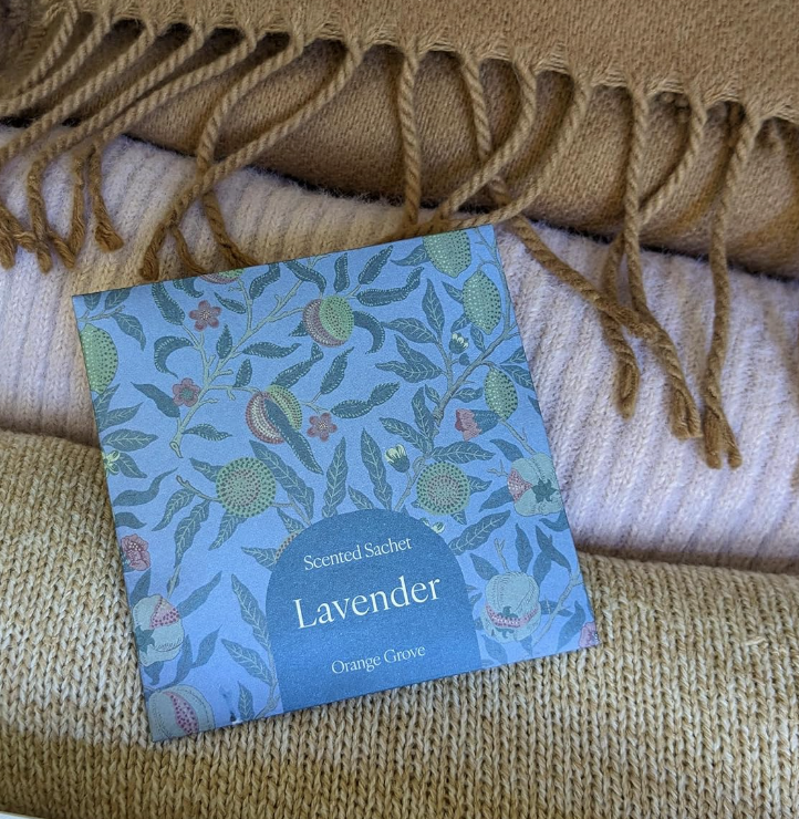 Orange Grove lavender drawer sachets in decorative gift box