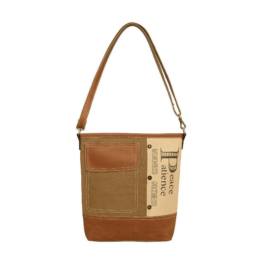 Minimalist canvas everyday bag with leather accents