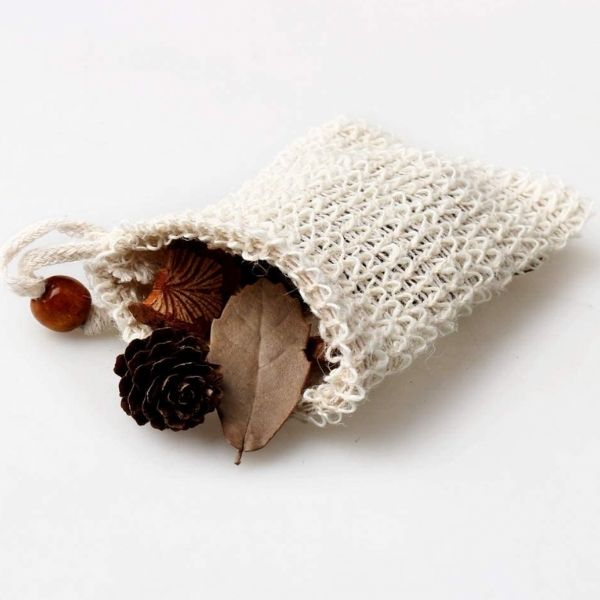 Exfoliating sisal soap saver pouch