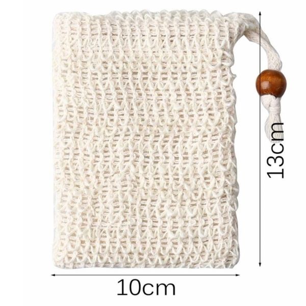Plastic‑free natural fibre mesh soap bag