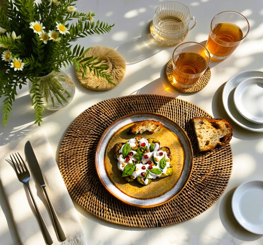 Rustic Oval Placemat for Modern Farmhouse Tables