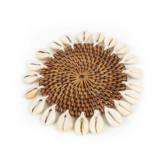 natural brown shell coaster 15 × 15 × 1 cm