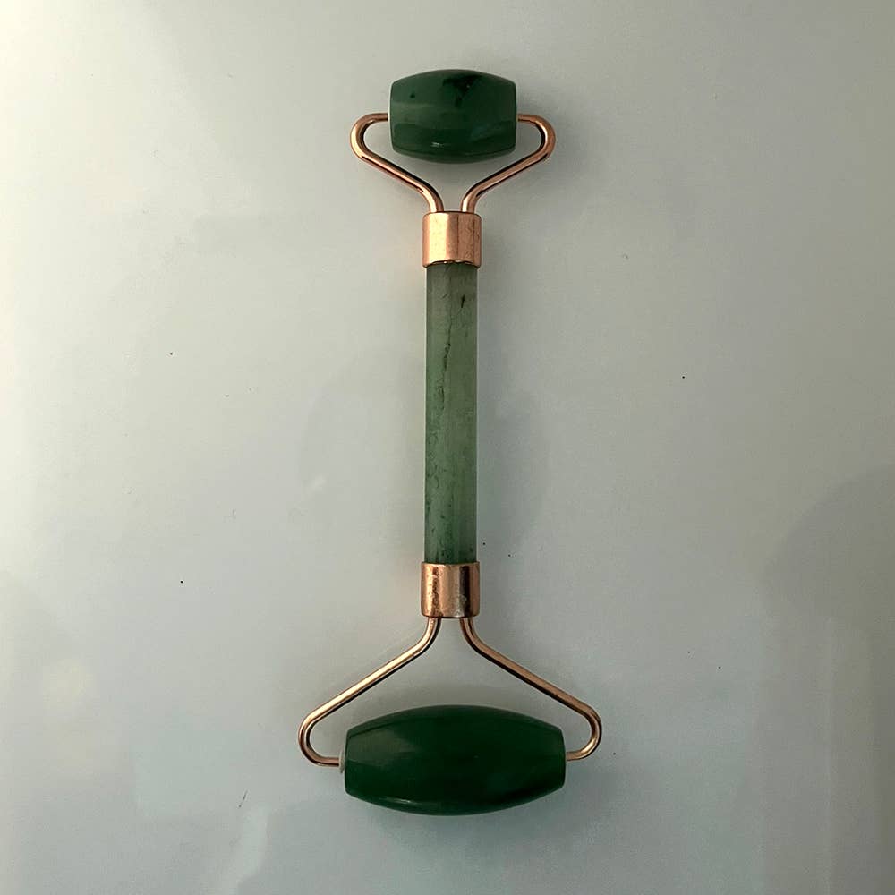 Natural crystal face roller for cooling facial massage and skincare