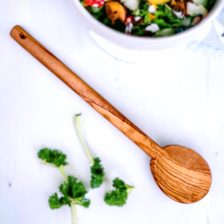Natural olive wood cutlery set for cooking and serving