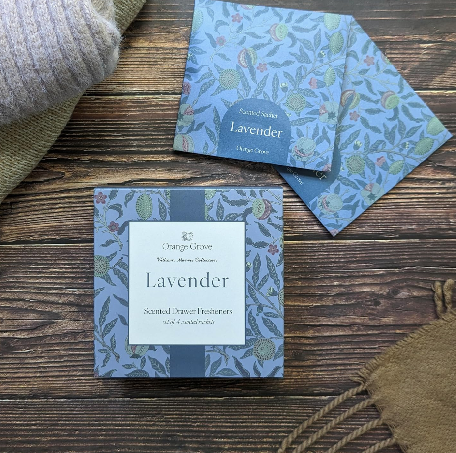 Orange Grove lavender drawer sachets in decorative gift box