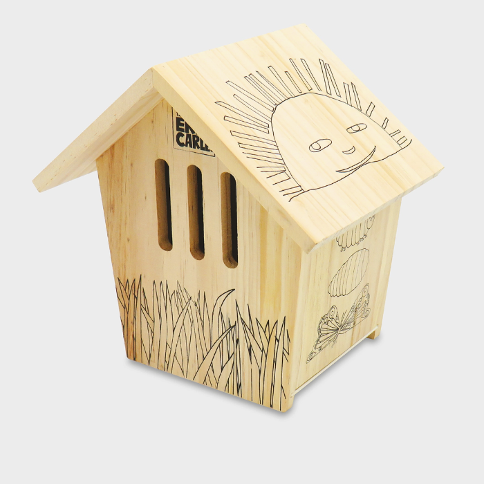 Paint your own wooden butterfly house featuring The Very Hungry Caterpillar by Eric Carle