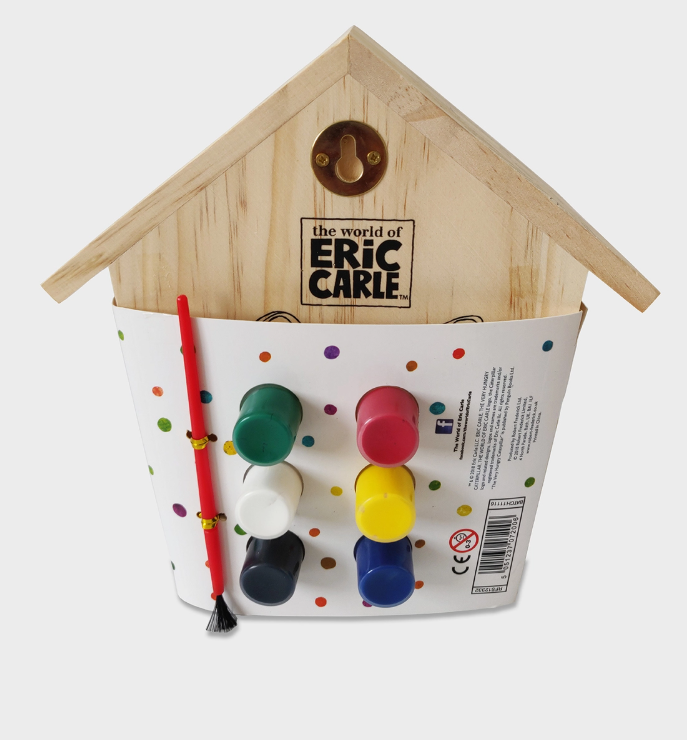 Paint your own wooden butterfly house featuring The Very Hungry Caterpillar by Eric Carle
