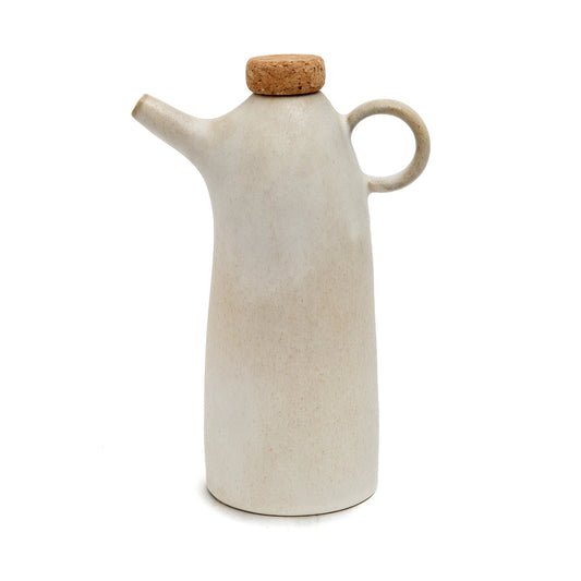 Rustic ceramic serving bottle made in Portugal