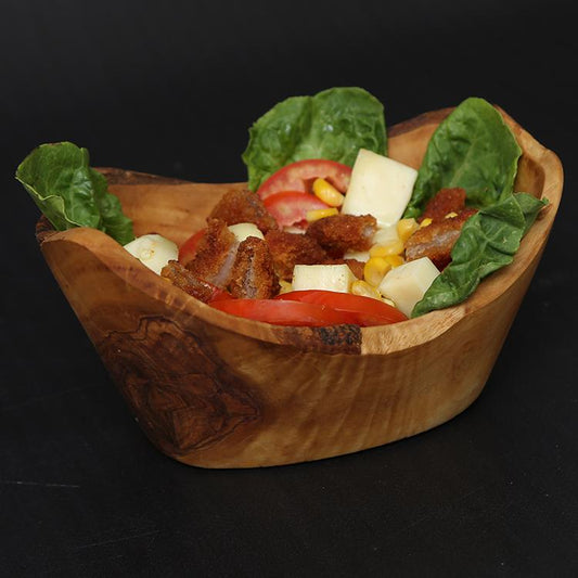Rustic olive wood serving bowl