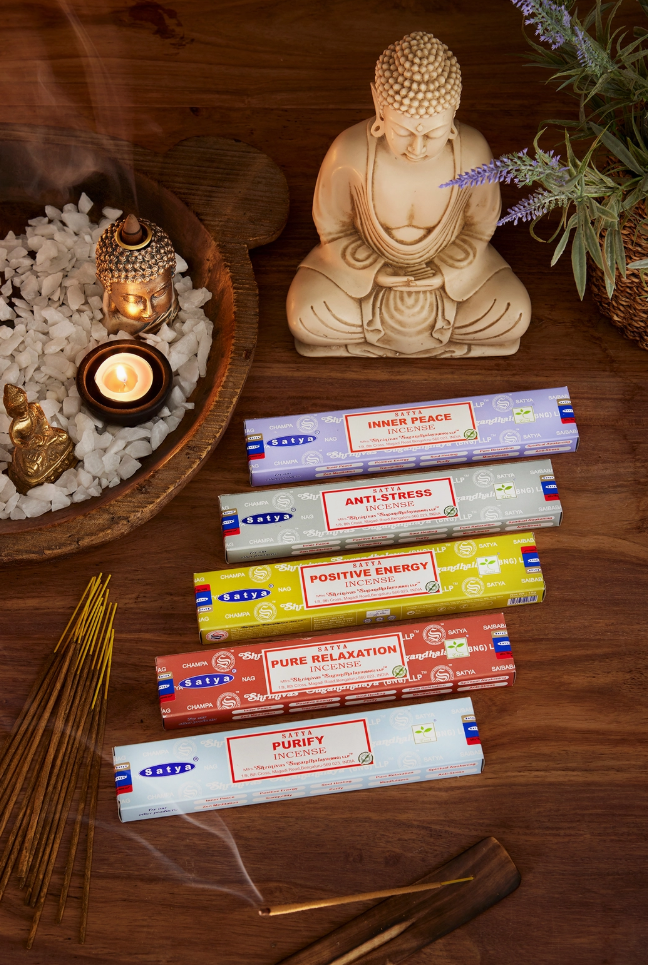 Satya Nag Champa incense sticks in a 15g pack