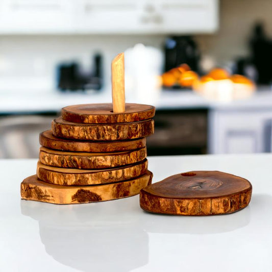 Rustic handmade coasters for coffee table
